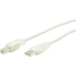 StarTech.com Clear A to B USB 2.0 Cable - USB cable - 4 pin USB Type A (M) - 4 pin USB Type B (M) - 3 ft - transparent - Connect USB 2.0 peripherals to your computer - 3ft USB Cable - USB Printer Cable - A to B USB Cable - Type A to Type B USB Cable 
