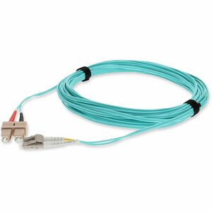 AddOn 6m LC (Male) to SC (Male) Aqua OM3 Duplex Fiber OFNR (Riser-Rated) Patch Cable - 100% compatible and guaranteed to work