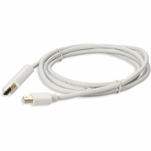 AddOn HDMI/Mini DisplayPort Audio/Video Cable - 6 ft HDMI/Mini DisplayPort A/V Cable for Audio/Video Device - First End: Mini DisplayPort Digital Audio/Video - Male - Second End: HDMI Digital Audio/Video - Male - Supports up to 2560 x 1600 - White - 