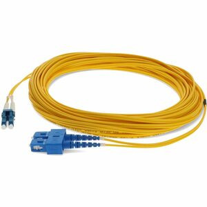 AddOn 12m LC (Male) to SC (Male) Yellow OS2 Duplex Fiber OFNR (Riser-Rated) Patch Cable - 100% compatible and guaranteed to work