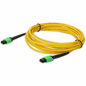 AddOn 3m MPO (Female) to MPO (Female) 12-Strand Yellow OS2 Straight Fiber OFNR (Riser-Rated) Patch Cable - 100% compatible and guaranteed to work