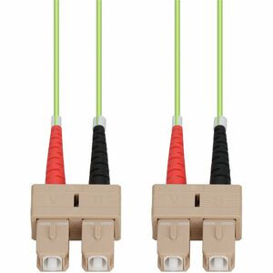 AddOn Fiber Optic Duplex Patch Network Cable - 26.20 ft Fiber Optic Network Cable for Network Device - First End: 2 x SC Network - Male - Second End: 2 x SC Network - Male - Patch Cable - OFNR - 50 µm - Lime Green - 1