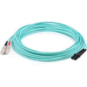 AddOn 15m MT-RJ (Male) to SC (Male) Aqua OM3 Duplex Fiber OFNR (Riser-Rated) Patch Cable - 100% compatible and guaranteed to work