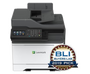 Description: MC2535ADWE COL LASERPR P/C/S/F 35PPM

Lexmark MC2535adwe - Multifunction printer - color - laser - up to 35 ppm (copying) - up to 35 ppm (printing) - 250 sheets - 33.6 Kbps - USB 2.0, Gigabit LAN, Wi-Fi(n), USB 2.0 host

The multifunction Lexmark MC2535adwe builds on color output of up to 35 pages per minute with a 4.3-inch [10.9-cm] e-Task color touch screen that opens a world of convenience and productivity apps. In addition to reliably handling diverse media types and sizes, it includes tools that help you both minimize toner consumption and get the color right. With up to 1451 pages of input capacity, long-life imaging system, plus replacement toner cartridges that go up to 8000 monochrome pages and 3500 pages of color, you'll minimize downtime for paper loading and other service.

WHAT'S IN THE BOX
Lexmark MC2535adwe color laser multifunction printer
1,400-page Color (CMY) Toner Cartridges
3,000-page Black Toner Cartridge
4 Developer units (K, C M, Y)
Photoconductor unit
Software and Documentation CD
Power cord(s)
Setup guide or sheet (network and local attachment)
Statement of limited warranty / guarantee
Lexmark Cartridge Collection Program information
LEXMARK MC2535ADWE
The multifunction Lexmark MC2535adwe builds on color output of up to 35 pages per minute with a 4.3-inch [10.9-cm] e-Task color touch screen that opens a world of convenience and productivity apps. In addition to reliably handling diverse media types and sizes, it includes tools that help you both minimize toner consumption and get the color right. With up to 1451 pages of input capacity, long-life imaging system, plus replacement toner cartridges that go up to 8000 monochrome pages and 3500 pages of color, you’ll minimize downtime for paper loading and other service.