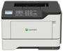 Description: MS521DN

Lexmark MS521dn - Printer - B/W - Duplex - laser - A4/Legal - 1200 x 1200 dpi - up to 46 ppm - capacity: 350 sheets - USB 2.0, Gigabit LAN

Support the success of your mid-size workgroup while still minding your budget. The 1-GHz dual-core-processor-equipped Lexmark MS521dn offers up to 46 pages per minute of output and 350 sheets of input, with expandability up to 2000 sheets. Configure, interact and monitor vital system information via its 2.4-inch color LCD and keypad or embedded Web server. Tackle big jobs and stop less thanks to replacement toner rated up to 25,000 pages and a long-life imaging unit. You get superior print quality, enhanced security and lower energy consumption.

WHAT'S IN THE BOX
Lexmark MS521dn laser printer
Up to 5,000 pages return program toner cartridge
Return program imaging unit
Software and documentation CD
Setup guide or sheet (network and local attachment)
Power cord(s)
Statement of limited warranty/guarantee
Stability sheet and safety sheet or booklet
Lexmark Cartridge Collection Program information
KEY SELLING POINTS
Get up to 46-page-per-minute printing
Tackle your printing workload with the power of a 1-GHz dual-core processor, 512 MB of memory
Lexmark’s full-spectrum security architecture helps keep your information safe—on the document, the device, over the network, and everywhere in between
Long-life fuser and imaging components extend uptime
Maximum input capacity of 2,000 pages means fewer interruptions
Energy management features reduce power consumption in active use or sleep mode