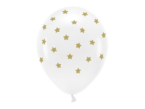 Balony Eco 33 cm pastelowe,  Gwiazdki, biały