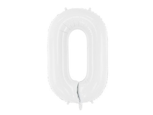 Balon foliowy Cyfra ''0'', 86 cm, biały