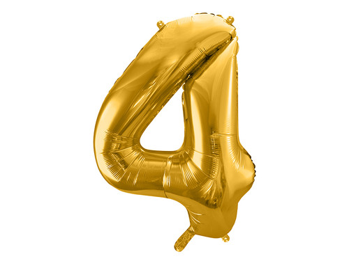 Balon foliowy Cyfra ''4'', 86cm, złoty