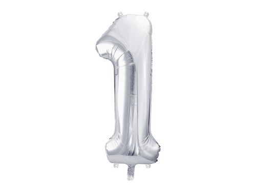 Balon foliowy Cyfra ''1'', 86cm, srebrny