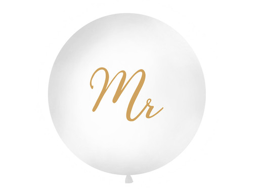 Balon 1 m, Mr, biały	