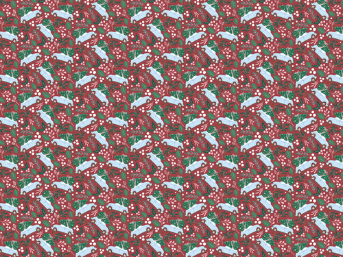 Papier do pakowania - Świąteczne autko, 70x200 cm