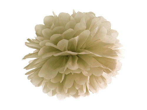 Pompon bibułowy, złoty, 25cm
