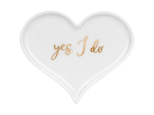 Talerzyk porcelanowy na obrączki Serce, 13.3x10.8 cm