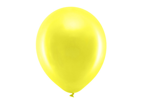 Balony Rainbow 30cm metalizowane, żółty