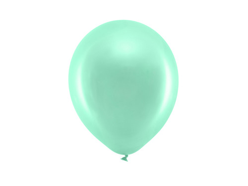 Balony Rainbow 23cm metalizowane, mięta	