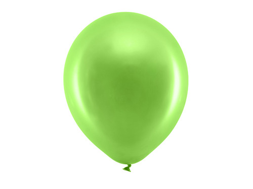 Balony Rainbow 30cm metalizowane, jasny zielony	