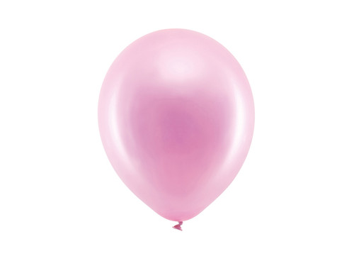 Balony Rainbow 23cm metalizowane, różowy	