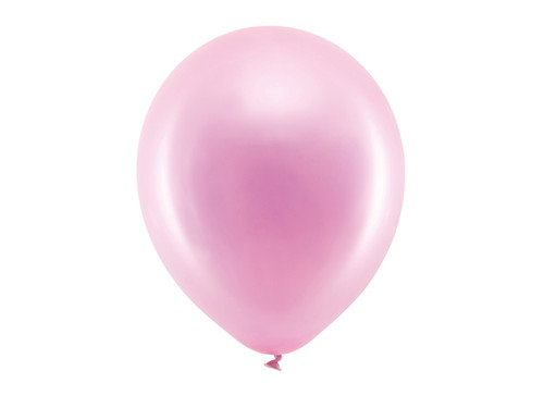 Balony Rainbow 30cm metalizowane, różowy	
