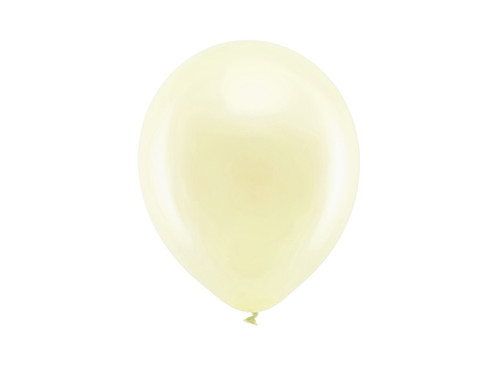 Balony Rainbow 23cm metalizowane, kremowy	