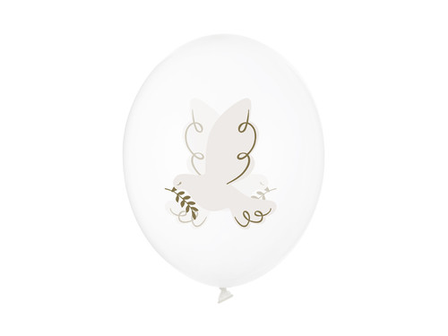 Balony 30 cm, Gołąb, Crystal Clear