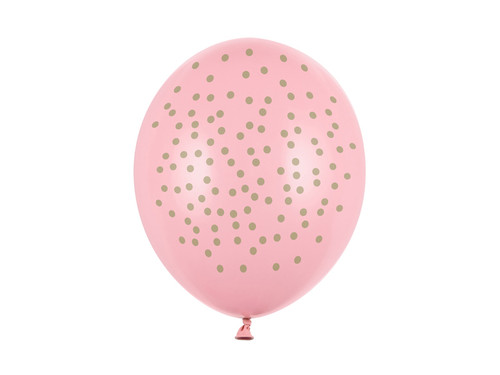 Balony 30cm, Kropki, Pastel Baby Pink