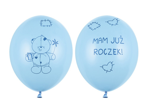 Balony 30cm Miś - mam już..., P. Baby Blue