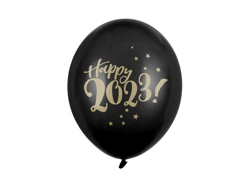 Balony 30cm, Happy 2023!, Pastel Black	