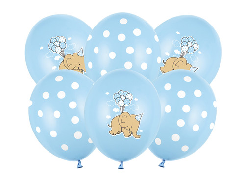 Balony 30cm, Słonik, Pastel Baby Blue Mix