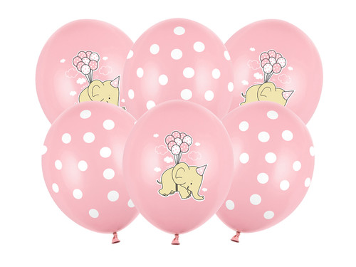 Balony 30cm, Słonik, Pastel Pink Mix