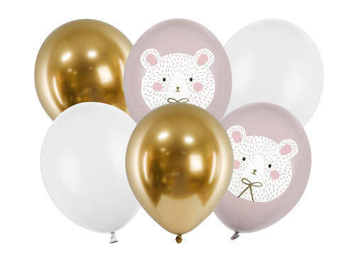 Balony 30 cm, Miś polarny, mix