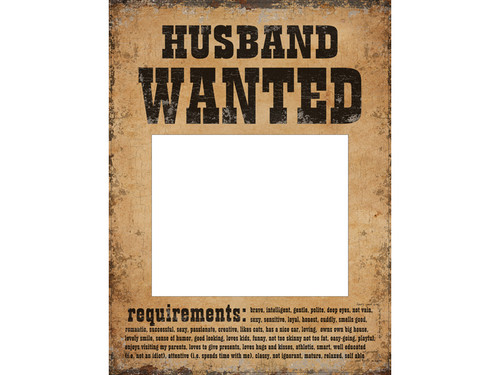Tabliczki Husband Wanted i Wife Wanted