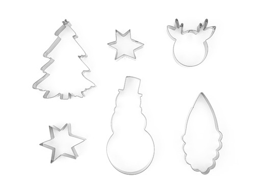 Wykrawacze do ciastek Merry Christmas, srebrny