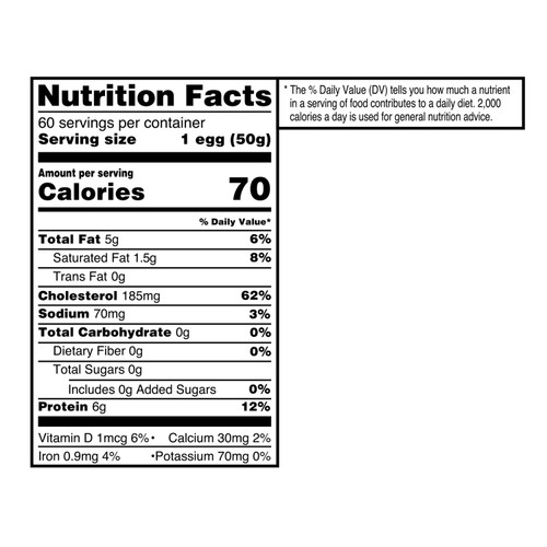 Great Value Large White Eggs,  60 Count