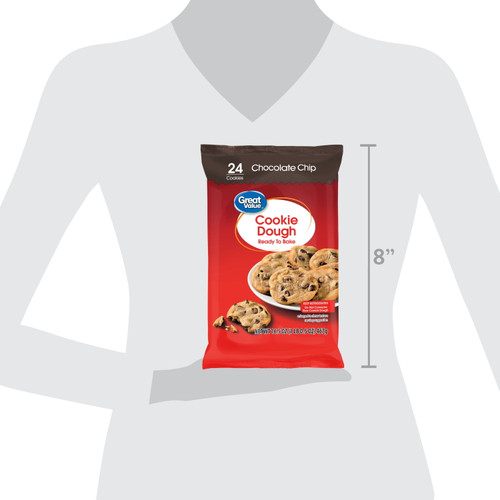 Great Value Ready to Bake Regular Chocolate Chip Cookie Dough, 16.5 oz