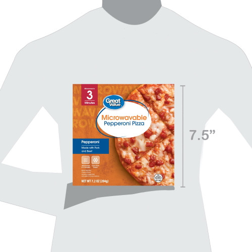 Great Value Microwavable Thin Crust Pepperoni Pizza, 7.2 oz (Frozen)