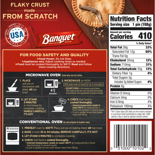 Banquet Beef Pot Pie Frozen Meal, 7 oz (Frozen)
