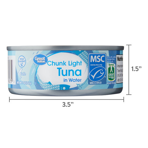 Great Value Chunk Light Tuna in Water, 5 oz
