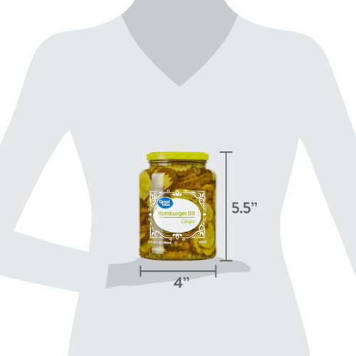 Great Value Hamburger Dill Chip Pickles, 32 fl oz