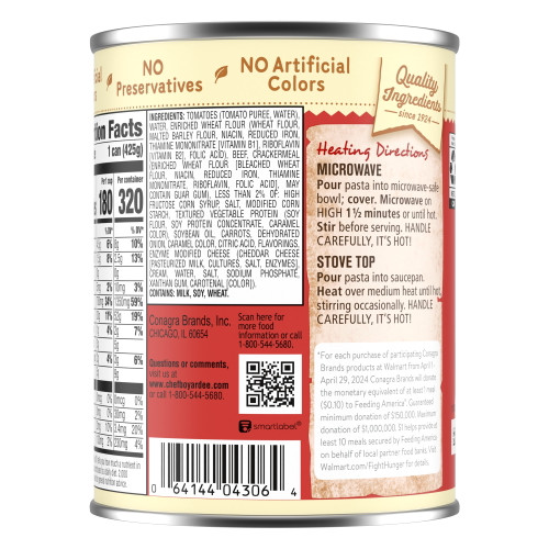 Chef Boyardee Mini Beef Ravioli Canned Pasta, 15 oz