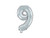 Balon foliowy Cyfra ''9'', 35cm, holograficzny