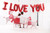 Balon foliowy I Love You, 260x40 cm, czerwony