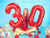 Balon foliowy Cyfra ''5'', 86cm, czerwony
