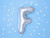 Balon foliowy Litera ''F'', 35cm, srebrny