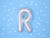 Balon foliowy Litera ''R'', 35cm, srebrny