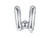 Balon foliowy Litera ''W'', 35cm, srebrny