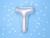Balon foliowy Litera ''T'', 35cm, srebrny