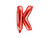 Balon foliowy Litera ''K'', 35cm, czerwony