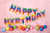 Balon foliowy Happy Birthday, 340x35cm, tęczowy
