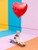 Balon foliowy Serce, 72x73cm, czerwony