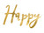 Baner Happy Birthday, złoty, 16.5x62cm